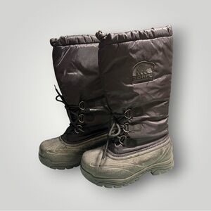 Sorel Snowlion Insulated Waterproof Snow Rubber‎ Boots Black Size 5 US W/Insert
